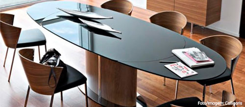 Calligaris Odyssey - Mesa em Vidro Negro
